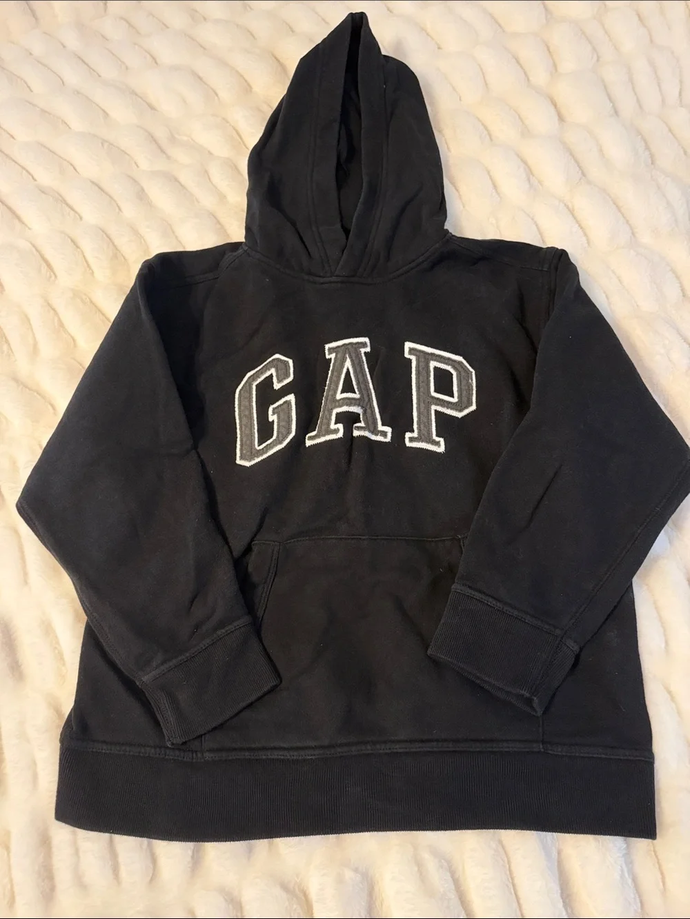 GAP Kids Black Hoodie with White Logo C4